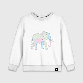 Детский свитшот хлопок с принтом Сказочный слон в Екатеринбурге, 100% хлопок | круглый вырез горловины, эластичные манжеты, пояс и воротник | африка | дикое животное | животное | животные | звери | индия | слон | экзотика