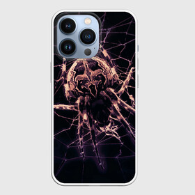 Чехол для iPhone 13 Pro с принтом Паук (neon) в Екатеринбурге,  |  | black | insect | neon | spider | tarantula | web | насекомое | неоновый | паук | паутина | тарантул | черный