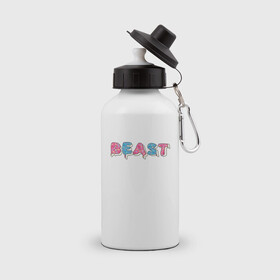 Бутылка спортивная с принтом Mr Beast - Art 1 в Екатеринбурге, металл | емкость — 500 мл, в комплекте две пластиковые крышки и карабин для крепления | mr beast | youtube | арты | блогеры | мистер бист | ютуберы