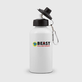 Бутылка спортивная с принтом Mr Beast Philanthropy в Екатеринбурге, металл | емкость — 500 мл, в комплекте две пластиковые крышки и карабин для крепления | arts | mr beast | youtube | арт | арты | блогеры | мистер бист | ютуб | ютуберы