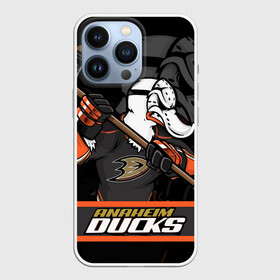 Чехол для iPhone 13 Pro с принтом Анахайм Дакс, Anaheim Ducks в Екатеринбурге,  |  | Тематика изображения на принте: anaheim | anaheim ducks | ducks | hockey | nhl | usa | дакс | нхл | спорт | сша | хоккей | шайба