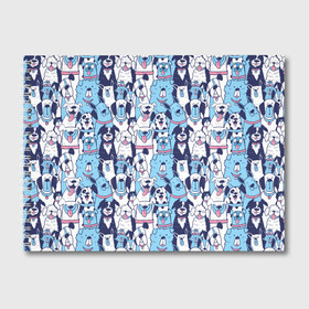 Альбом для рисования с принтом Забавные Пёсели паттерн Funny Dogs pattern в Екатеринбурге, 100% бумага
 | матовая бумага, плотность 200 мг. | dog | бульдог | далматинец | йорк | мопс | песик | порода | смешной | собака