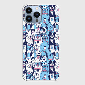 Чехол для iPhone 13 Pro Max с принтом Забавные Пёсели паттерн   Funny Dogs pattern в Екатеринбурге,  |  | Тематика изображения на принте: dog | бульдог | далматинец | йорк | мопс | песик | порода | смешной | собака