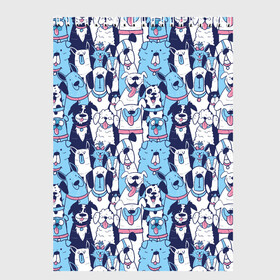 Скетчбук с принтом Забавные Пёсели паттерн Funny Dogs pattern в Екатеринбурге, 100% бумага
 | 48 листов, плотность листов — 100 г/м2, плотность картонной обложки — 250 г/м2. Листы скреплены сверху удобной пружинной спиралью | dog | бульдог | далматинец | йорк | мопс | песик | порода | смешной | собака