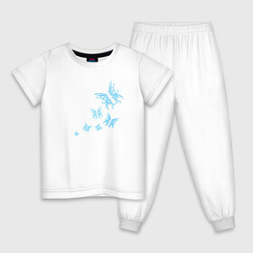 Детская пижама хлопок с принтом Неоновые бабочки Cotton Theme в Екатеринбурге, 100% хлопок |  брюки и футболка прямого кроя, без карманов, на брюках мягкая резинка на поясе и по низу штанин
 | бабочки | крылья | легкость | насековые | неон | ночные | полет | природа | светящиеся