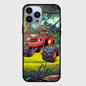 Чехол для iPhone 13 Pro Max с принтом Эй Джей и Вспыш в Екатеринбурге,  |  | blaze monster machines | вспыш | вспыш для детей | вспыш для ребенка | вспыш и чудомашинки | вспыш машинка | вспыш тачки | гонки в аксельсити | игрушка вспыш | крушила | монстр трак | мультики про машинки