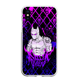 Чехол для iPhone XS Max матовый с принтом JOJO / KILLER QUEEN / КОРОЛЕВА УБИЙЦА / ART в Екатеринбурге, Силикон | Область печати: задняя сторона чехла, без боковых панелей | adventure | jojo | jojos bizarre | jojos bizarre adventure | killer queen | pattern | yare yare daze | аниме | брызги | джоджо | манга | узор | яре яре дазе