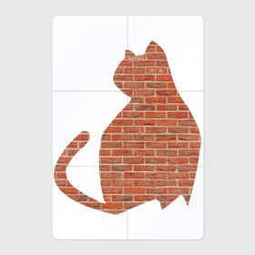 Магнитный плакат 2Х3 с принтом Кирпичный кот в Екатеринбурге, Полимерный материал с магнитным слоем | 6 деталей размером 9*9 см | Тематика изображения на принте: домашнее животное | животное | кирпич | кот | кошка | питомец | силуэт | стена