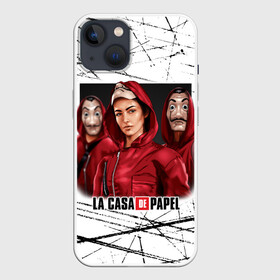 Чехол для iPhone 13 с принтом СЕРИАЛ БУМАЖНЫЙ ДОМ LA CASA DE PAPEL BELLA CIAO в Екатеринбурге,  |  | bella ciao | la casa de papel | бумажный дом | ла каса де | ла каса де папель | ла каса де пепел | лакаса | сериал | фильм