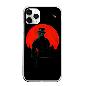 Чехол для iPhone 11 Pro матовый с принтом plague doctor ЧУМНОЙ ДОКТОР в Екатеринбурге, Силикон |  | art | artwork | dark | illustration | moon | plague doctor | red moon | арт | луна | мрак | ночь | чума | чумной доктор