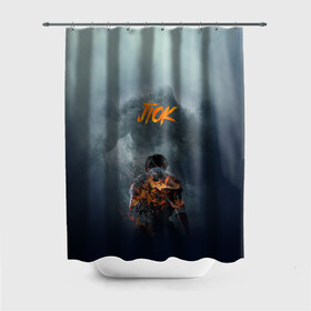 Штора 3D для ванной с принтом JioK огонь в Екатеринбурге, 100% полиэстер | плотность материала — 100 г/м2. Стандартный размер — 146 см х 180 см. По верхнему краю — пластиковые люверсы для креплений. В комплекте 10 пластиковых колец | дым | монстры | огонь | персонаж | человек