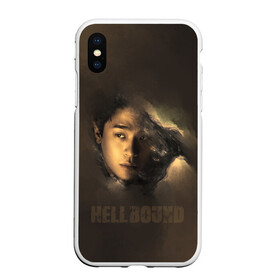 Чехол для iPhone XS Max матовый с принтом Hellbound персонаж в Екатеринбурге, Силикон | Область печати: задняя сторона чехла, без боковых панелей | Тематика изображения на принте: дым | монстор | надпись | название | персонаж