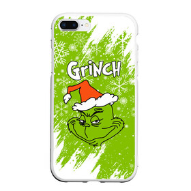 Чехол для iPhone 7Plus/8 Plus матовый с принтом Grinch Green. в Екатеринбурге, Силикон | Область печати: задняя сторона чехла, без боковых панелей | 2022 | grinch | happy new year | merry christmas | год тигра | гринч | зима близко | нг | новогодний | новый год | новый год 2022 | рождество | снег | снежинки