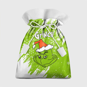 Подарочный 3D мешок с принтом Grinch Green. в Екатеринбурге, 100% полиэстер | Размер: 29*39 см | 2022 | grinch | happy new year | merry christmas | год тигра | гринч | зима близко | нг | новогодний | новый год | новый год 2022 | рождество | снег | снежинки