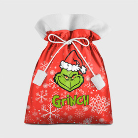 Подарочный 3D мешок с принтом Grinch Red. в Екатеринбурге, 100% полиэстер | Размер: 29*39 см | 2022 | grinch | happy new year | merry christmas | год тигра | гринч | зима близко | нг | новогодний | новый год | новый год 2022 | рождество | снег | снежинки