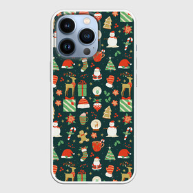 Чехол для iPhone 13 Pro с принтом Merry Christmas | Happy New Year в Екатеринбурге,  |  | 2022 | christmas | new year | год тигра | дед мороз | елка | елки | елочки | зима | куранты | мороз | на новый год | олени | олень | подарки | подарок | рождество | с новым годом | с рождеством | сани | санта | снег