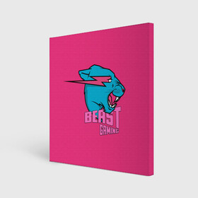 Холст квадратный с принтом Mr Beast Gaming Full Print (Pink edition) в Екатеринбурге, 100% ПВХ |  | gamer | games | gaming | mr beast | mrbeast | youtube | блогеры | игры | мистер бист | ютуберы
