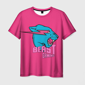 Мужская футболка 3D с принтом Mr Beast Gaming Full Print (Pink edition) в Екатеринбурге, 100% полиэфир | прямой крой, круглый вырез горловины, длина до линии бедер | gamer | games | gaming | mr beast | mrbeast | youtube | блогеры | игры | мистер бист | ютуберы