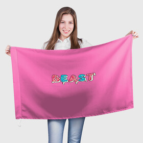 Флаг 3D с принтом Mr Beast Donut (Pink edition) в Екатеринбурге, 100% полиэстер | плотность ткани — 95 г/м2, размер — 67 х 109 см. Принт наносится с одной стороны | arts | mr beast | mrbeast | youtube | арты | блогеры | мистер бист | прикольные надписи | ютуб | ютуберы