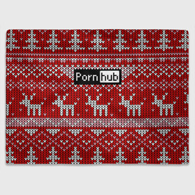Плед 3D с принтом Porn Hub новогодний в Екатеринбурге, 100% полиэстер | закругленные углы, все края обработаны. Ткань не мнется и не растягивается | deer | holiday | new year | pattern | новый год | олень | праздник | узор