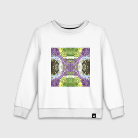 Детский свитшот хлопок с принтом Коллекция Фрактальная мозаика Фиолетово-зеленый Квадрат в Екатеринбурге, 100% хлопок | круглый вырез горловины, эластичные манжеты, пояс и воротник | Тематика изображения на принте: abstraction | fractal | green | mosaic | pattern | purple | yellow | абстракция | желтый | зеленый | мозайка | на витрину | узор | фиолетовый | фрактал