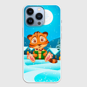 Чехол для iPhone 13 Pro с принтом Новогодние подарки. Тигр 2022 в Екатеринбурге,  |  | Тематика изображения на принте: 2022 | год тигра | новый год | новый год 2022 | символ года | тигр | тигренок | тигрица | тигры