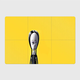 Магнитный плакат 3Х2 с принтом Семейка Аддамс - Горящий Тур Уэндзи в Екатеринбурге, Полимерный материал с магнитным слоем | 6 деталей размером 9*9 см | аддамс | венди | горящий | девочка | желтый | мультик | мультфильм | персонаж | семейка | тур | уэнзди
