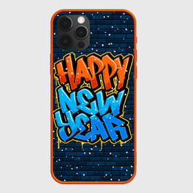 Чехол для iPhone 12 Pro с принтом С Новым Годом граффити / Happy New Year graffiti в Екатеринбурге, силикон | область печати: задняя сторона чехла, без боковых панелей | graffiti | wall | граффити | зима | новый год | рождество | снег | снежинка | стена