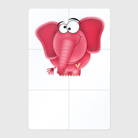 Магнитный плакат 2Х3 с принтом Розовая слониха Cotton Theme в Екатеринбурге, Полимерный материал с магнитным слоем | 6 деталей размером 9*9 см | африка | для девушек | для детей | женское | животные | природа | розовое | розовый слон | слон | слониха | смешной слон