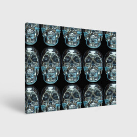 Холст прямоугольный с принтом Skulls pattern 2028 в Екатеринбурге, 100% ПВХ |  | fashion | future | pattern | skull | vanguard | авангард | будущее | мода | стекло | узор | череп