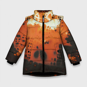 Зимняя куртка для девочек 3D с принтом Коллекция Journey Оранжевый взрыв 126-3 2 в Екатеринбурге, ткань верха — 100% полиэстер; подклад — 100% полиэстер, утеплитель — 100% полиэстер. | длина ниже бедра, удлиненная спинка, воротник стойка и отстегивающийся капюшон. Есть боковые карманы с листочкой на кнопках, утяжки по низу изделия и внутренний карман на молнии. 

Предусмотрены светоотражающий принт на спинке, радужный светоотражающий элемент на пуллере молнии и на резинке для утяжки. | abstraction | black | bright | fractal | orange | абстракция | на витрину | оранжевый | фрактал | черный | яркий