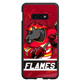 Чехол для Samsung S10E с принтом Калгари Флэймз Calgary Flames в Екатеринбурге, Силикон | Область печати: задняя сторона чехла, без боковых панелей | calgary | calgary flames | flames | hockey | nhl | usa | калгари | калгари флэймз | нхл | спорт | сша | флэймз | хоккей | шайба