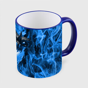 Кружка с принтом Дракон в синем пламени Dragon in blue flame в Екатеринбурге, керамика | ёмкость 330 мл | dragon | дракон | миф | монстр | огонь | пламя | фэнтези