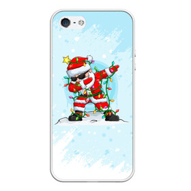 Чехол для iPhone 5/5S матовый с принтом Santa Dabbing в гирлянде. в Екатеринбурге, Силикон | Область печати: задняя сторона чехла, без боковых панелей | Тематика изображения на принте: 2022 | dabbing | happy new year | merry christmas | santa dabbing | год тигра | зима близко | нг | новогодний | новогодний тигр | новый год | новый год 2022 | рождество | символ 2022 года | снег | снежинки