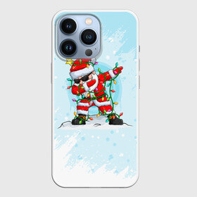 Чехол для iPhone 13 Pro с принтом Santa Dabbing в гирлянде. в Екатеринбурге,  |  | Тематика изображения на принте: 2022 | dabbing | happy new year | merry christmas | santa dabbing | год тигра | зима близко | нг | новогодний | новогодний тигр | новый год | новый год 2022 | рождество | символ 2022 года | снег | снежинки