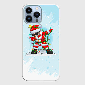 Чехол для iPhone 13 Pro Max с принтом Santa Dabbing в гирлянде. в Екатеринбурге,  |  | Тематика изображения на принте: 2022 | dabbing | happy new year | merry christmas | santa dabbing | год тигра | зима близко | нг | новогодний | новогодний тигр | новый год | новый год 2022 | рождество | символ 2022 года | снег | снежинки