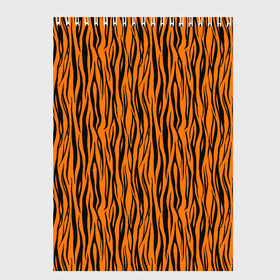 Скетчбук с принтом Тигровые Полосы в Екатеринбурге, 100% бумага
 | 48 листов, плотность листов — 100 г/м2, плотность картонной обложки — 250 г/м2. Листы скреплены сверху удобной пружинной спиралью | animal | beast | cat | predator | tiger | амурский тигр | белый тигр | год тигра | животное | зверь | кот | полосатая кошка | саблезубый тигр | тигр | хищник | царь джунглей | шерхан