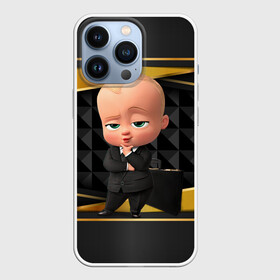 Чехол для iPhone 13 Pro с принтом BOSS gold  black в Екатеринбурге,  |  | baby | boss | boss baby | босс | босс молокосос | маленький босс | малыш | мальчик | молокосос | ребенок
