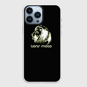 Чехол для iPhone 13 Pro Max с принтом Lions mood в Екатеринбурге,  |  | грива | животные | злой | злость | зубы | клыки | лев | настроение | неон | неоновые принты | природа | саванна | светящиеся | сердится | тайга | тамбов | хищник | царь зверей