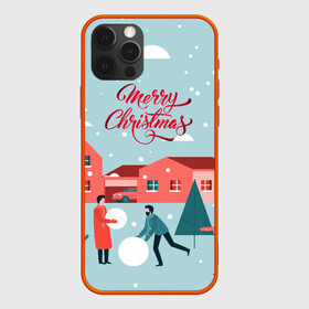 Чехол для iPhone 12 Pro с принтом Merry Christmas Cчастливого Рождества в Екатеринбурге, силикон | область печати: задняя сторона чехла, без боковых панелей | Тематика изображения на принте: 2022 | christmas | cчастливого | merry | год | елка | новый | праздник | рождества | снег | снеговик