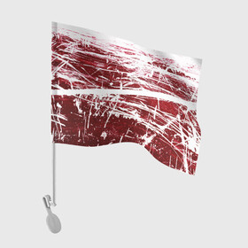 Флаг для автомобиля с принтом CRAZY RED в Екатеринбурге, 100% полиэстер | Размер: 30*21 см | абстракция | красно белый | красный | пестрый | царапины