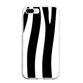 Чехол для iPhone 7Plus/8 Plus матовый с принтом ZeBRO в Екатеринбурге, Силикон | Область печати: задняя сторона чехла, без боковых панелей | зебра | пестрый | полосатый | узор | черно белое