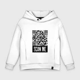 Детское худи Oversize хлопок с принтом QR Scan в Екатеринбурге, френч-терри — 70% хлопок, 30% полиэстер. Мягкий теплый начес внутри —100% хлопок | боковые карманы, эластичные манжеты и нижняя кромка, капюшон на магнитной кнопке | Тематика изображения на принте: coronavirus | covid | covid19 | qr code | qr код | sputnik | вакцина | вакцинация | вирус | здоровье | изоляция | иммунитет | карантин | ковид | код | корона | коронавирус | маркировка | маска | пандемия | паспорт | прививка