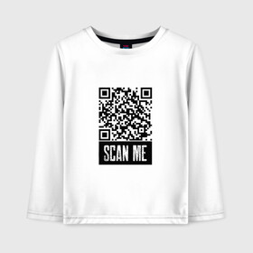 Детский лонгслив хлопок с принтом QR Scan в Екатеринбурге, 100% хлопок | круглый вырез горловины, полуприлегающий силуэт, длина до линии бедер | coronavirus | covid | covid19 | qr code | qr код | sputnik | вакцина | вакцинация | вирус | здоровье | изоляция | иммунитет | карантин | ковид | код | корона | коронавирус | маркировка | маска | пандемия | паспорт | прививка