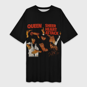 Платье-футболка 3D с принтом Sheer Heart Attack  Queen в Екатеринбурге,  |  | freddie mercury | paul rodgers | queen | quen | альбом | брайан мэй | глэм | джон дикон | квин | королева | куин | меркури | меркьюри | музыкант | мэркури | певец | песня | поп | роджер тейлор | рок группа | фаррух булсара