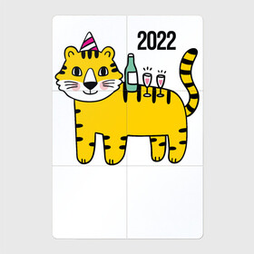 Магнитный плакат 2Х3 с принтом Тигр - новогодний стол в Екатеринбурге, Полимерный материал с магнитным слоем | 6 деталей размером 9*9 см | Тематика изображения на принте: 2022 | год тигра | новый год | новый год 2022 | символ года | тигр | тигренок | тигрица | тигры