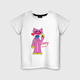 Детская футболка хлопок с принтом Kissy Missy Poppy Playtime в Екатеринбурге, 100% хлопок | круглый вырез горловины, полуприлегающий силуэт, длина до линии бедер | huggy | kissy | missy | playtime | poppy | wuggy | вагги | ваги | киси | кисси | миси | мисси | хагги | хаги