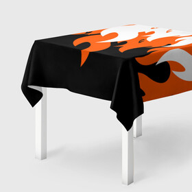 Скатерть 3D с принтом Оранжевый Огонь в Екатеринбурге, 100% полиэстер (ткань не мнется и не растягивается) | Размер: 150*150 см | минимализм | огонь | оранжевый огонь | пламя | рисунок