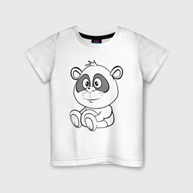 Детская футболка хлопок с принтом Пандочка в подгузниках в Екатеринбурге, 100% хлопок | круглый вырез горловины, полуприлегающий силуэт, длина до линии бедер | веселье | детские | для девушек | для детей | китай | медведь | медвежонок | мультики | панда | пандочка | сказка | сказочные | удивление
