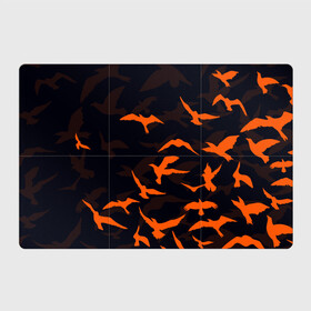 Магнитный плакат 3Х2 с принтом Стая Воронов в Екатеринбурге, Полимерный материал с магнитным слоем | 6 деталей размером 9*9 см | вороны | минимализм | птицы | рисунок | стая воронов | стая птиц
